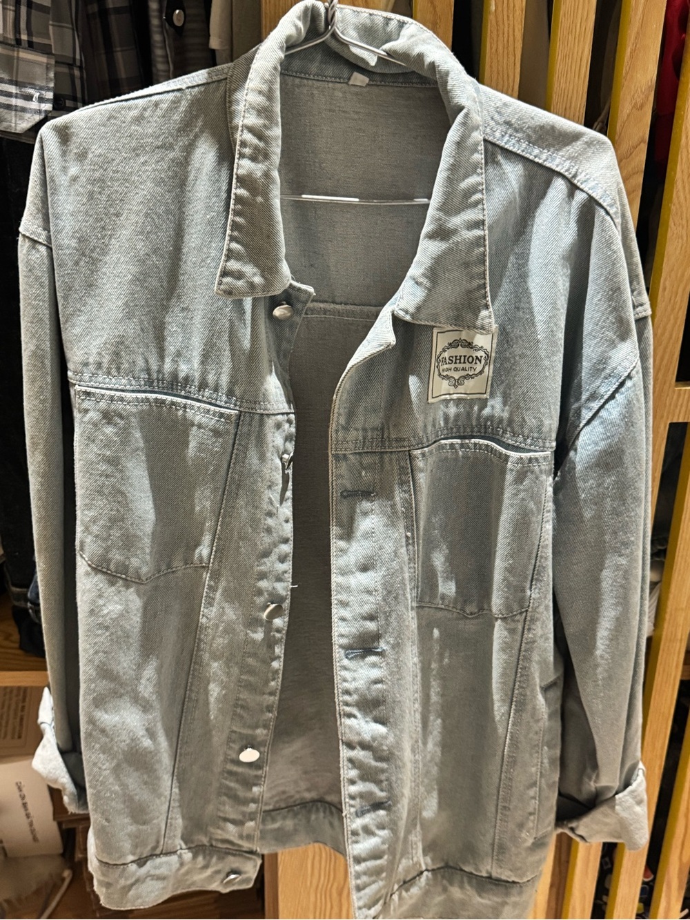Fashion Nova Light Gray Denim Jacket - Oversized Jean Jacket